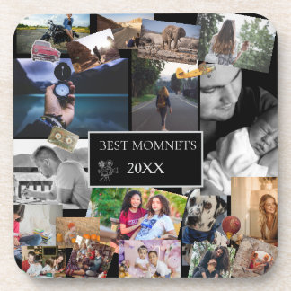 Best Moments New Year Photo Collage Getränkeuntersetzer