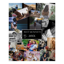 Best Moments  New Year Photo Collage  Poster