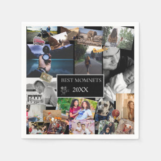 Best Moments New Year Photo Collage Serviette