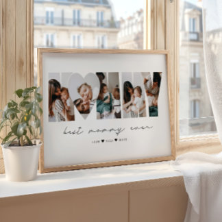 Best Mommy Ever Modern Photo Collage Mother's Day Poster