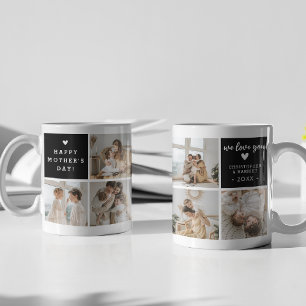 'Best Mommy Ever' Nachricht Custom 7 Foto Collage Kaffeetasse