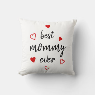 Best Mommy je Handwriting Typografie Red Hearts Kissen