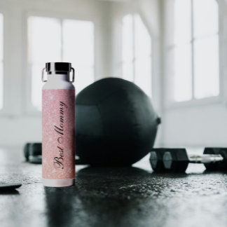 Best Mommy minimalistisch rosa glitzert Trinkflasche