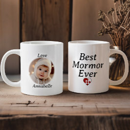 Best Mormor Ever - Personalisiertes Foto Weihnacht Jumbo-Tasse
