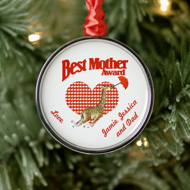 Best Mother Award Keepake Ornament Aus Metall (Baum)