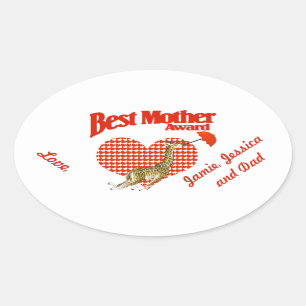 Best Mother Award Keepake Ovaler Aufkleber