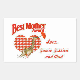 Best Mother Award Keepake Rechteckiger Aufkleber