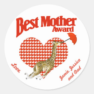 Best Mother Award Keepake Runder Aufkleber