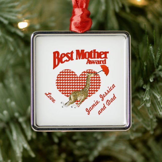 Best Mother Award Keepake Silbernes Ornament (Baum)