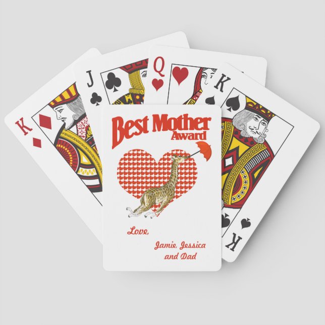 Best Mother Award Keepake Spielkarten (Rückseite)