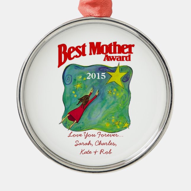 Best Mother Award Ornaments Silbernes Ornament (Vorne)