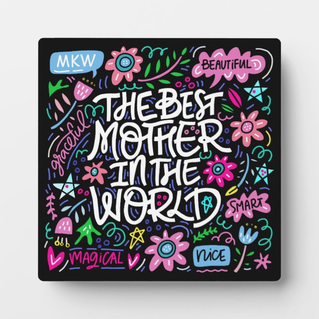 BEST MOTHER Plaque Fotoplatte (Vorderseite)
