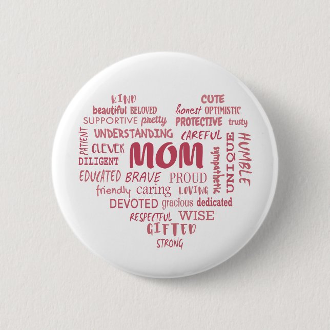 Best Mother Qualitäten und Mama Eigenschaften Invi Button (Vorderseite)