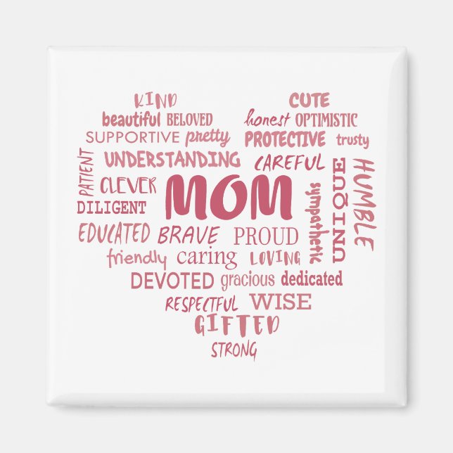Best Mother Qualitäten und Mama Eigenschaften Invi Magnet (Vorne)