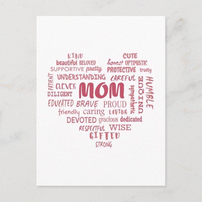 Best Mother Qualitäten und Mama Eigenschaften Invi Postkarte (Vorderseite)