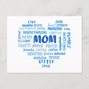 Best Mother Qualitäten und Mama Eigenschaften Invi Postkarte