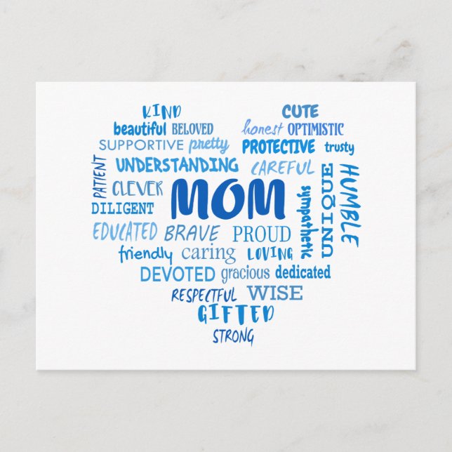 Best Mother Qualitäten und Mama Eigenschaften Invi Postkarte (Vorderseite)