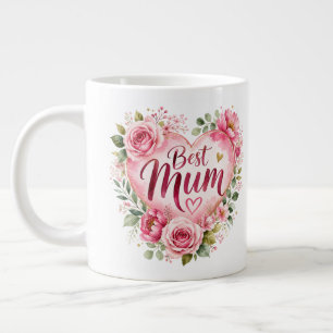 Best Mum Aquarell Blumenherz Design Jumbo-Tasse