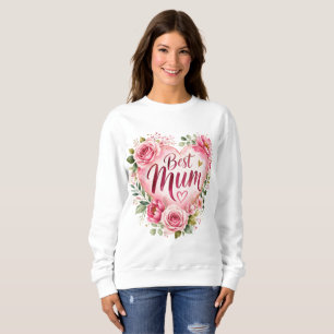 Best Mum Aquarell Blumenherz Design Sweatshirt