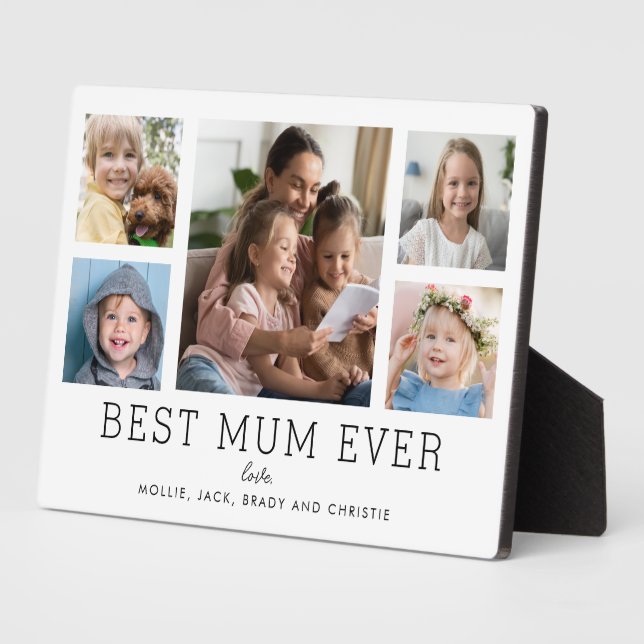 Best Mum Ever Children 5-Foto Collage Custom Fotoplatte (Seite)