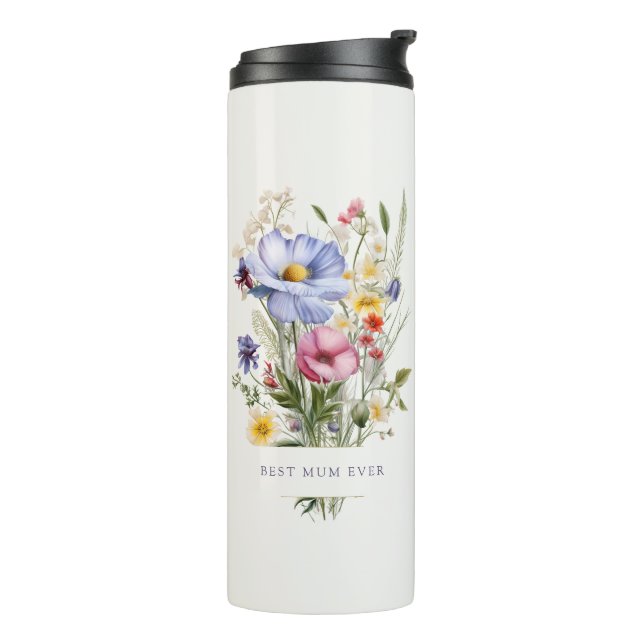 Best Mum Ever English Garden Blume Bouquet Thermosbecher (Nach links gedreht)