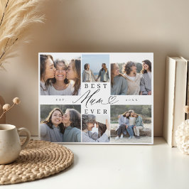 Best Mum Ever Mum Script Herzfoto Collage Fotoplatte