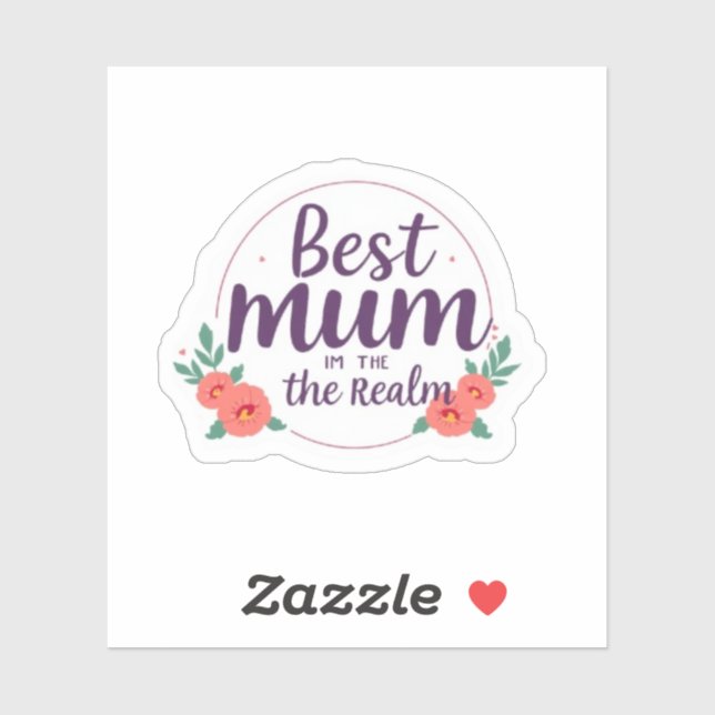 Best Mum in the Realm Queen Medieval Floral Aufkleber (Blatt)