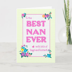 Best Nan Ever Mother's Day Hugs and Kisses Card Karte