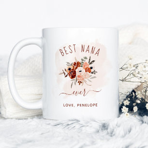 Best Nana Ever Boho Terracotta Floral Kaffeetasse