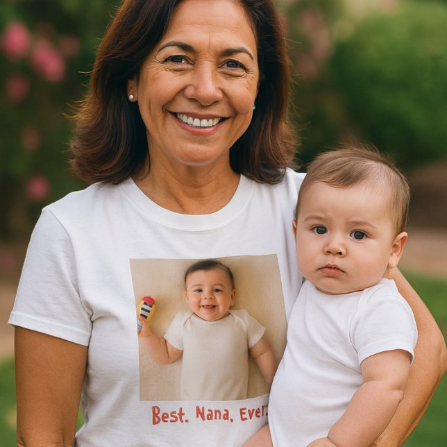 Best Nana jemals Custom Family Foto T-Shirt (Von Creator hochgeladen)