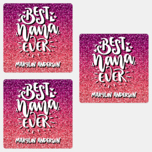 BEST NANA JEMALS GLITZER CUSTOM TYPOGRAPHIE ETIKETTEN