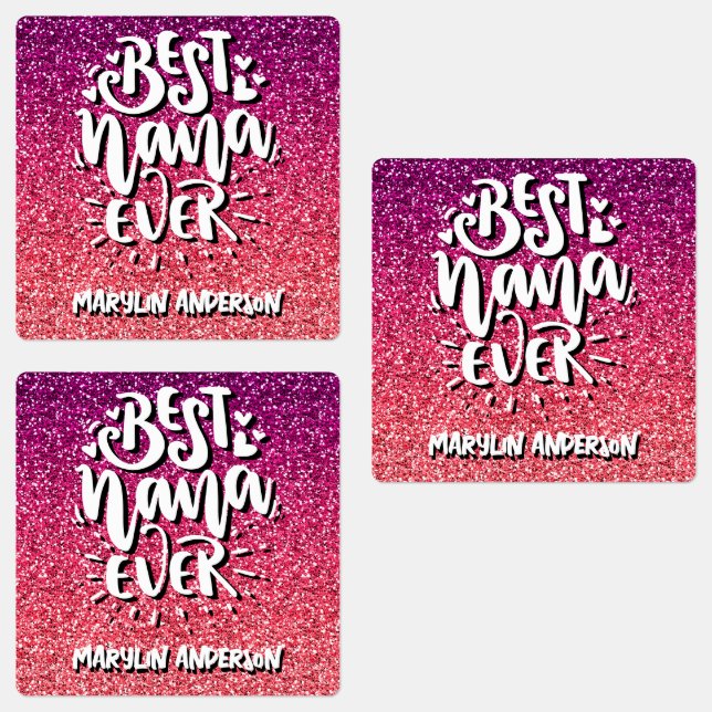 BEST NANA JEMALS GLITZER CUSTOM TYPOGRAPHIE ETIKETTEN (Gruppe)