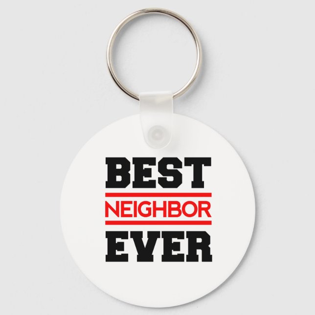 Best NEIGHBOR je Moderne Stil Rot und Schwarz Q01Z Schlüsselanhänger (Vorderseite)