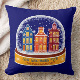 Best Neighbors Ever Houses Snowglobe Weihnachten Kissen