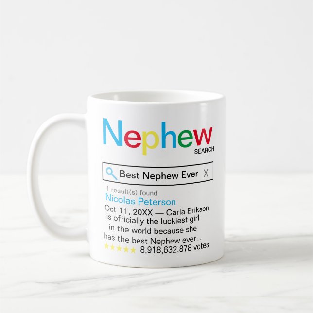 Best Nephew jemals Search Motor Ergebnis-Nachricht Kaffeetasse (Links)