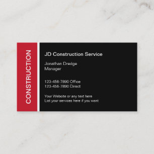 Best New Construction Business Cards Visitenkarte