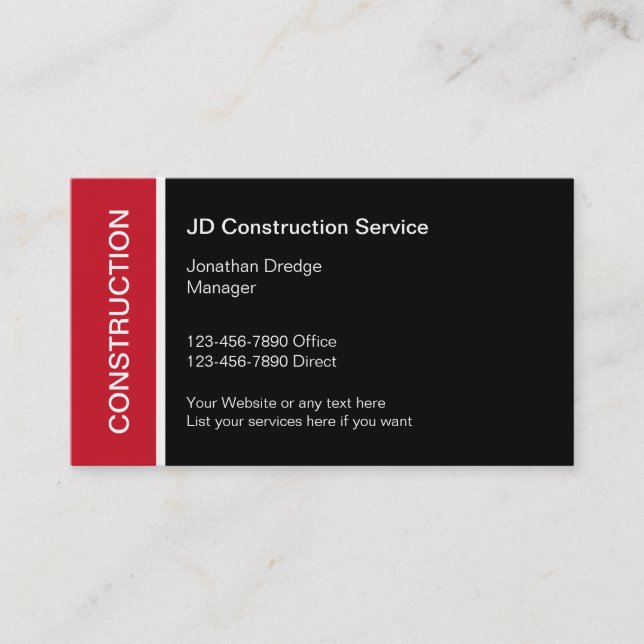 Best New Construction Business Cards Visitenkarte (Vorderseite)
