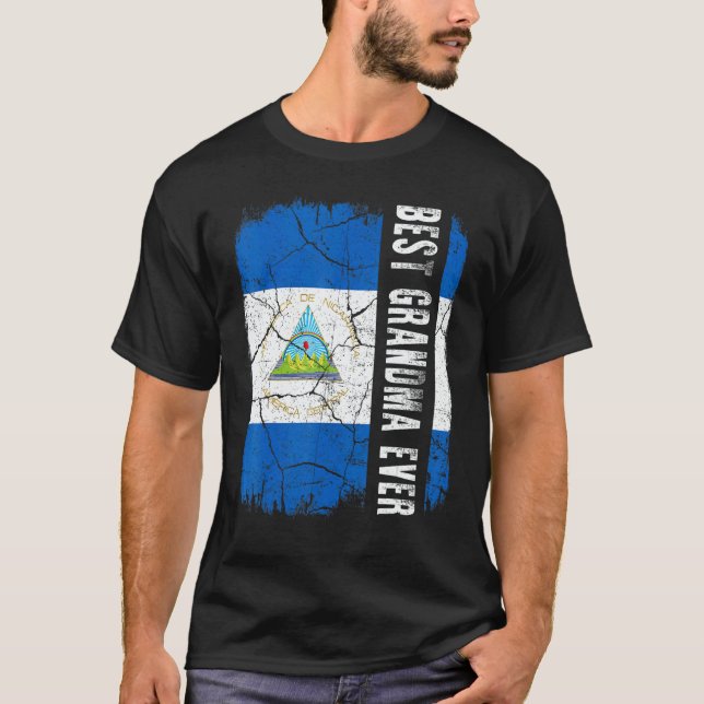 Best Nicaraguan Grandma Ever Nicaragua Flag Mother T-Shirt (Vorderseite)