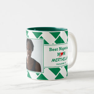 BEST NIGERIAN MAMA Personalisiert NIGERIA Flag Fot Zweifarbige Tasse