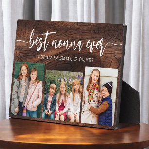 Best Nonna Ever - Grandchildren Holzfotografie Fotoplatte