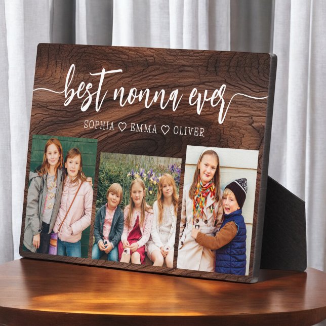 Best Nonna Ever - Grandchildren Holzfotografie Fotoplatte (Von Creator hochgeladen)