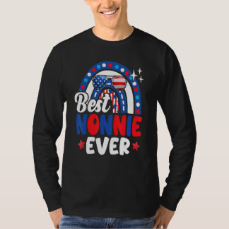 Best Nonnie Ever Rainbow Sunglasses Usa Flag 4. O T-Shirt