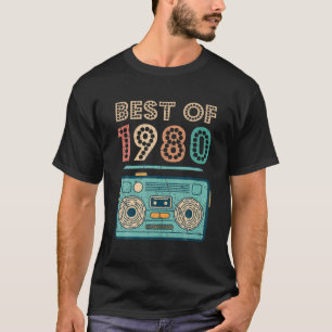 Best of 1980 42. Geburtstag Kassette Retro Vintag T-Shirt