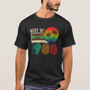 Best of 1980 42nd Birthday Vintag Cassette Limite T-Shirt