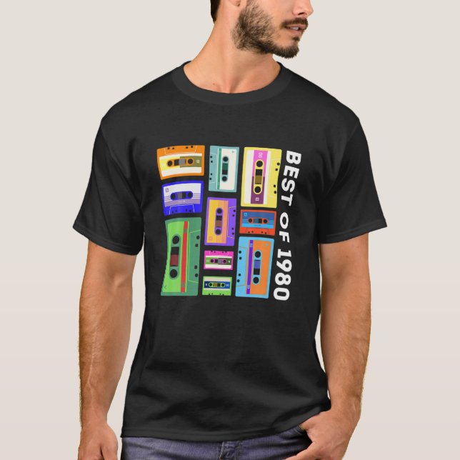 Best of 1980 Cassette Tape 80er 90S Retro Mixtape  T-Shirt (Vorderseite)