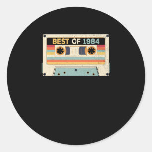 Best of 1984 Birthday Cassette Tape Runder Aufkleber