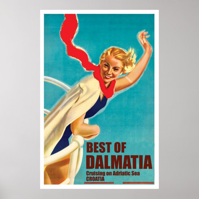Best of Dalmatien, Kroatien, Girl on a Cruiser Yac Poster (Vorne)