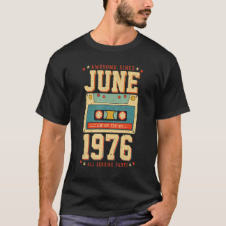 Best of June 1976 46 Years Cassette Tape 46. T-Shirt