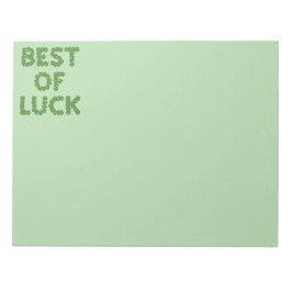 Best of Luck Clovers Greeting Notizblock