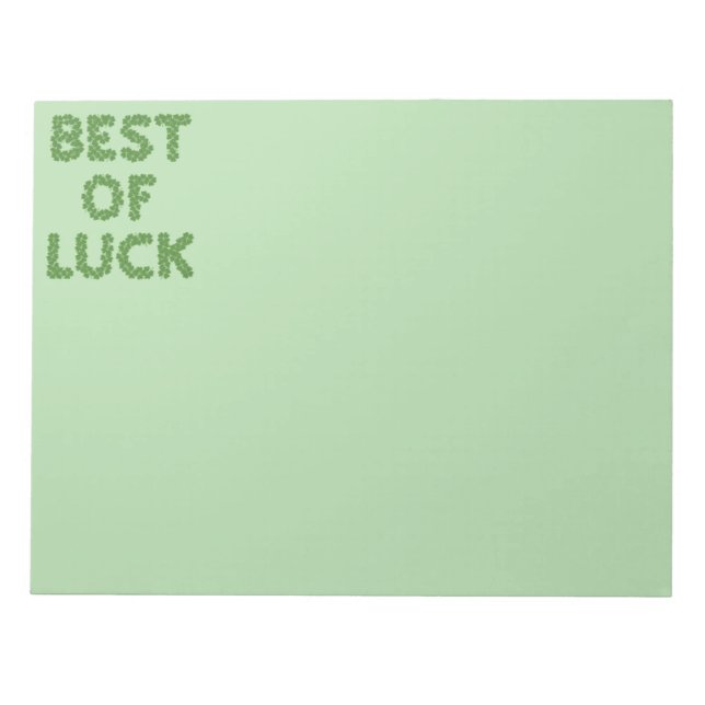 Best of Luck Clovers Greeting Notizblock (Vorderseite)